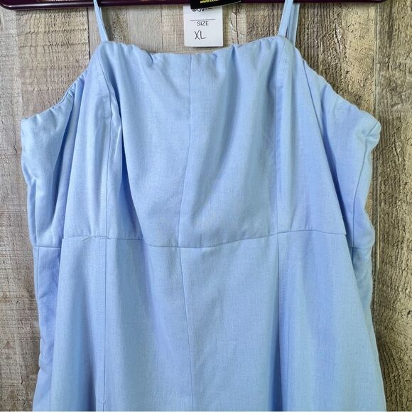 OOTD Rocks XL Light Blue Capri Wide Leg Sleeveless Jumpsuit Adjustable S… - Picture 8 of 14